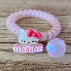 Kitty Charm Spiral Hair Tie Bracelet