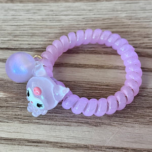 Cartoon Charm Spiral Hair Tie Bracelet