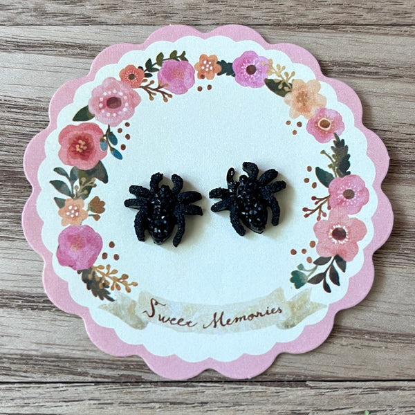 Black Spider Earrings