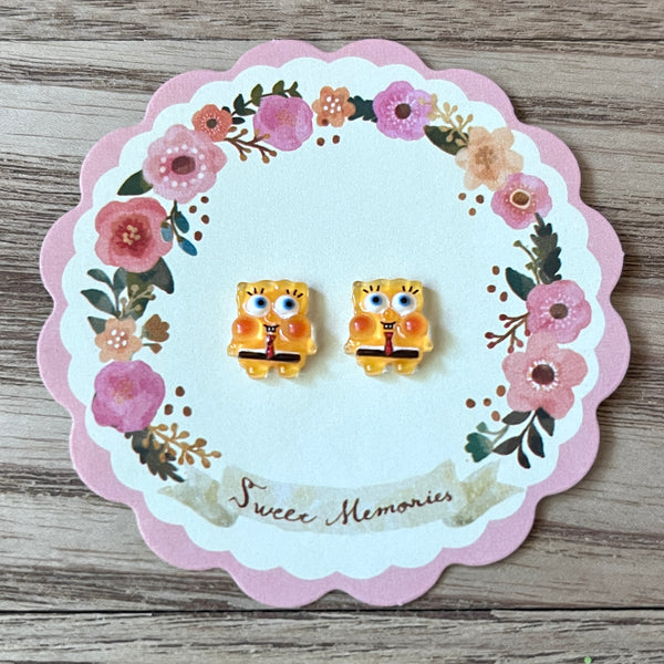 Cartoon Sponge Earrings