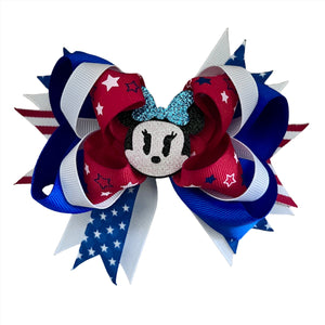 Minnie-Inspired 4th of July Hair Bow