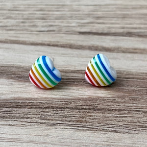 Clear Rainbow Heart Earrings