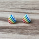 Clear Rainbow Heart Earrings