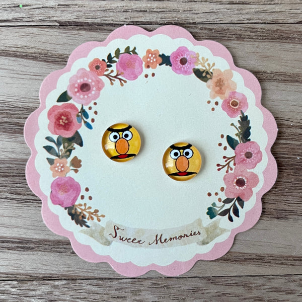 Yellow Cartoon Face Earrings