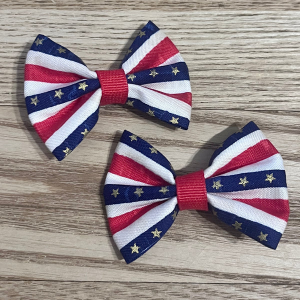 4th of July Fabric Mini Hair Bows