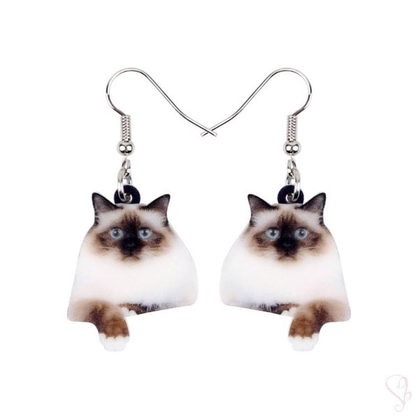 Birman Cat Drop Earrings