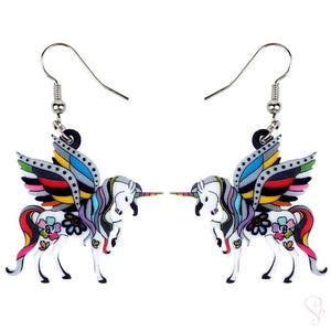 Colorful Unicorn Drop Earrings