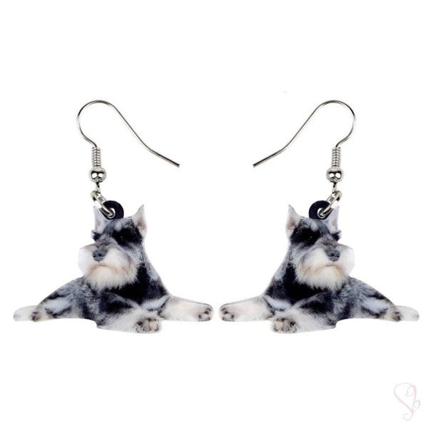 Schnauzer Terrier Dog Drop Earrings