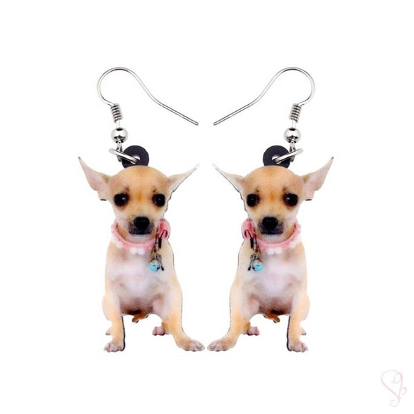 Baby Chihuahua Dog Drop Earrings