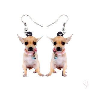 Baby Chihuahua Dog Drop Earrings
