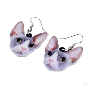 Cute Cat Face Drop Earrings