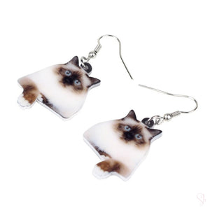 Birman Cat Drop Earrings