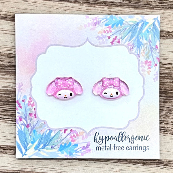 Pink Bunny Earrings