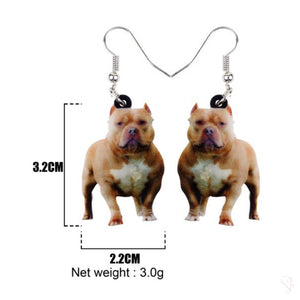 Pit Bull Terrier Dog Drop Earrings