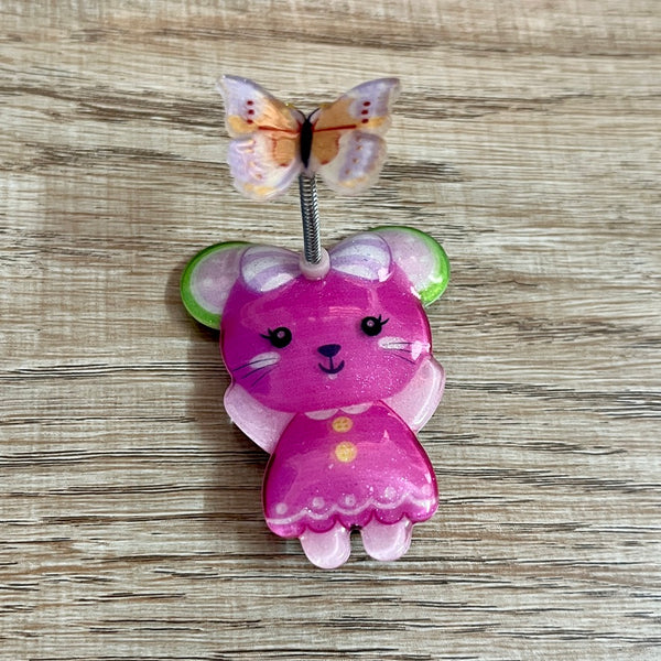 Butterfly & Cat Spring Motion Hair Clip