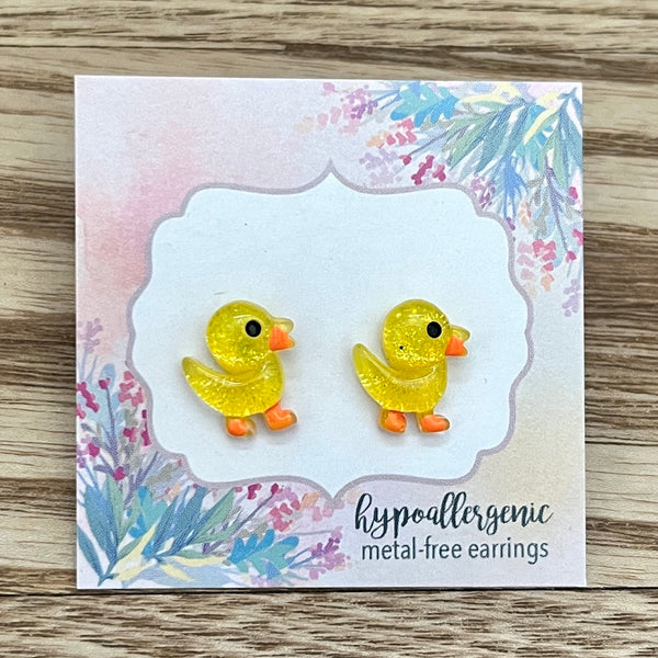Yellow Duck Earrings