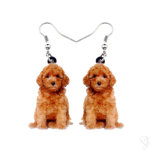 Teddy Dog Drop Earrings