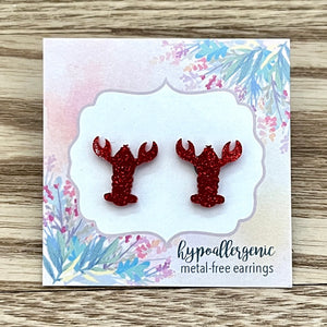 Glitter Lobster Earrings