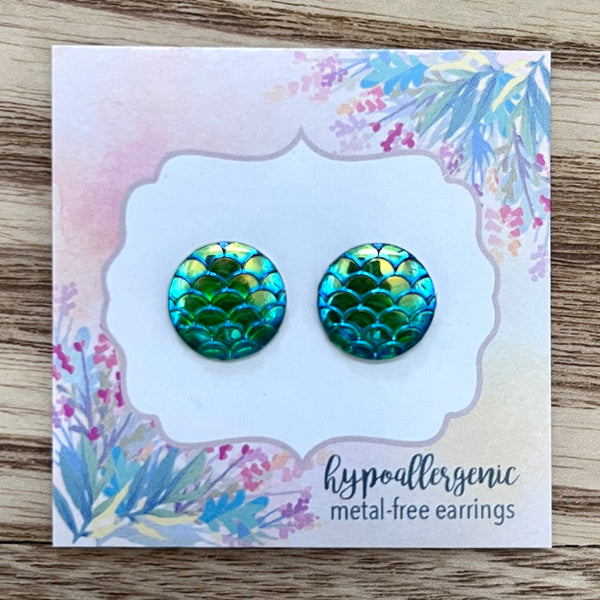 Round Mermaid Scales Earrings