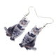 Gray Tabby Cat Drop Earrings