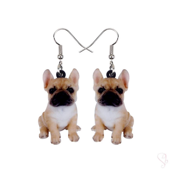 French Bulldog Puupy Drop Earrings