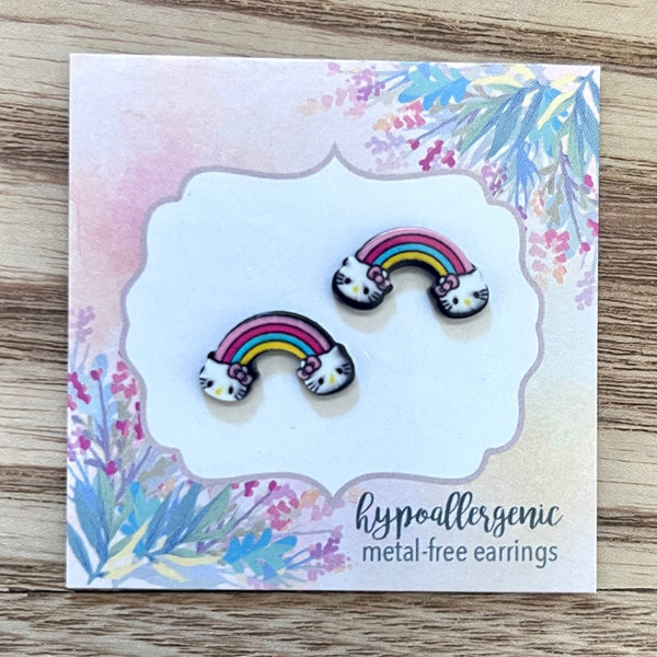 Rainbow Kitty Earrings