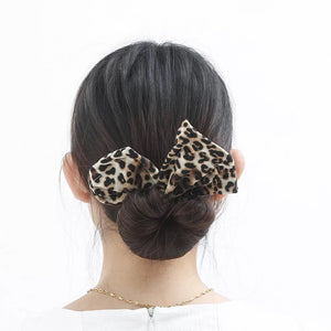Leopard Printed Wire Twist Hair Bun Maker