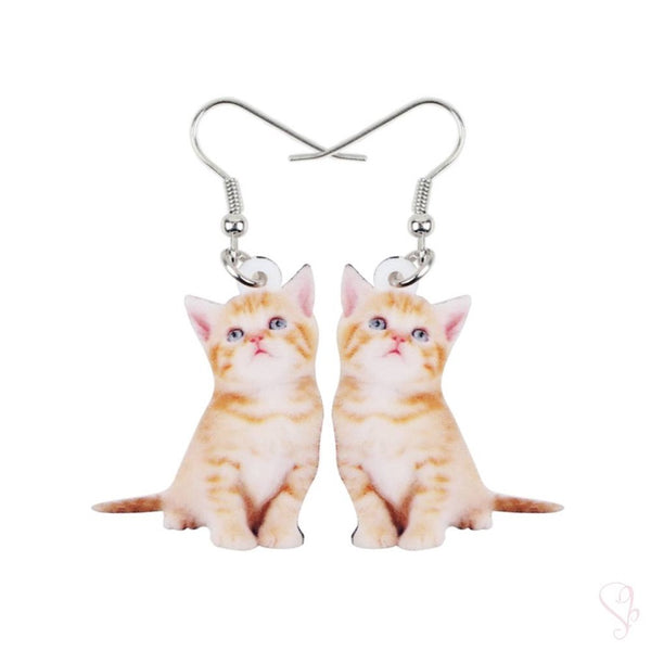 Ginger Kitten Drop Earrings