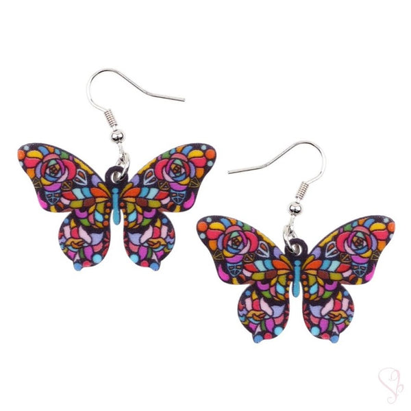 Colorful Butterfly Drop Earrings