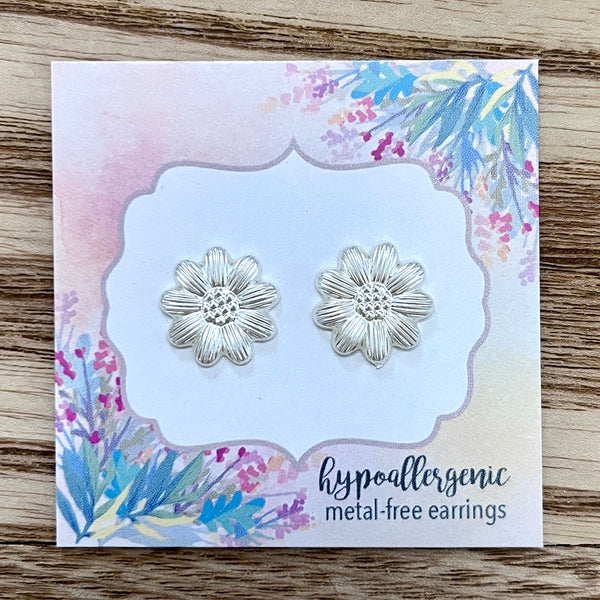 White Flower Earrings