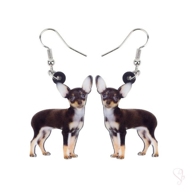 Black Chihuahua Drop Earrings