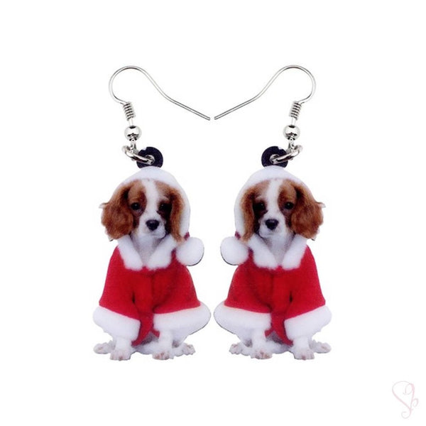 Cavalier King Charles Spaniel Dog Drop Earrings
