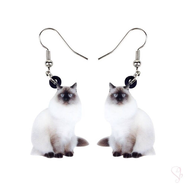 Birman Cat Drop Earrings