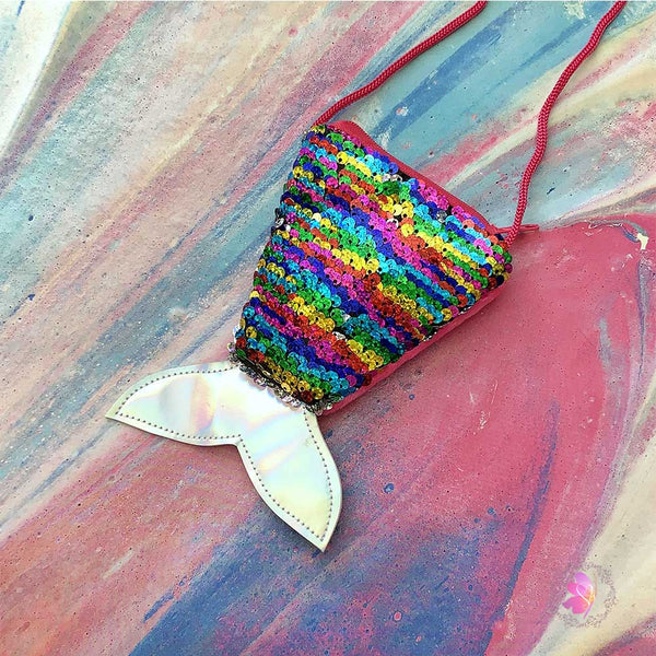 Rainbow Sequins Mermaid Tail Mini Crossbody