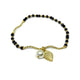 Gold Leaf Tiny Crystal Beads Stretch Bracelet