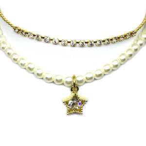 Star Crystal Charm Pearl Bracelet