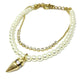 Gold Bullet Charm Pearl Bracelet