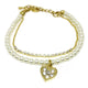 Heart Charm Pearl Bracelet