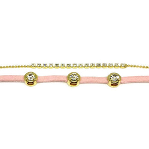 Multi-strand Crystals Leather Bracelet
