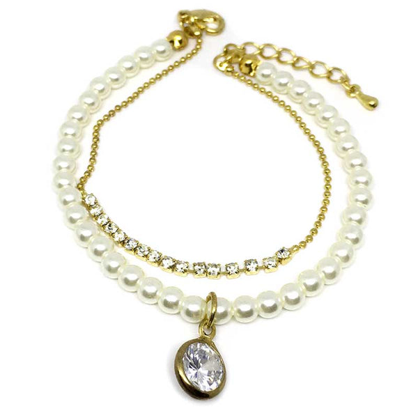 Round Charm Pearl Bracelet