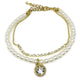 Round Crystal Charm Pearl Bracelet