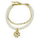 Shamrock Crystal Charm Pearl Bracelet