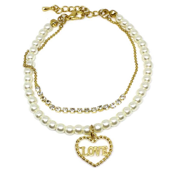 Love Charm Pearl Bracelet