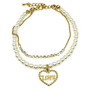 Love Charm Pearl Bracelet