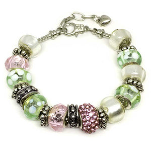 Green & Pink Gems Bracelet