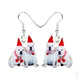 Two Holiday Dogs Drop Earrings