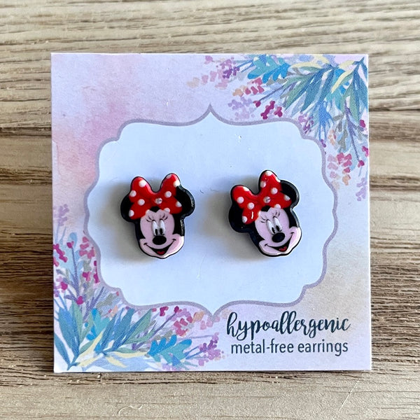 Miss Mouse Inspired Post Earrings