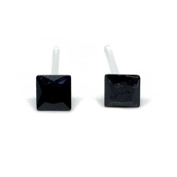 Square Crystal Hypoallergenic Earrings, Jewelry, sweetbiie