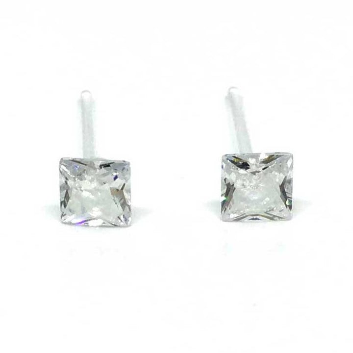 Square Crystal Hypoallergenic Earrings, Jewelry, sweetbiie