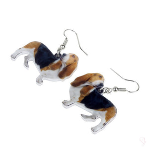 Basset Hound Dog Drop Earrings